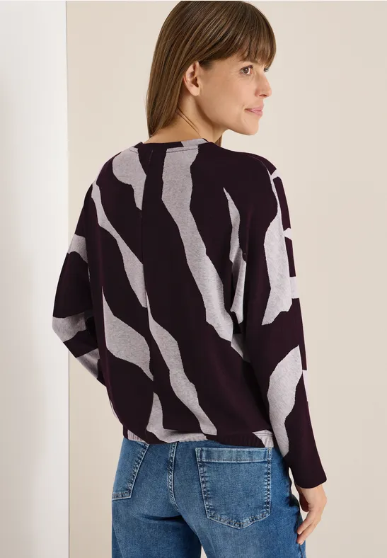 Jacquard gemêleerd Shirt eggplant red