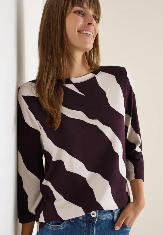 Gemustertes Shirt eggplant red