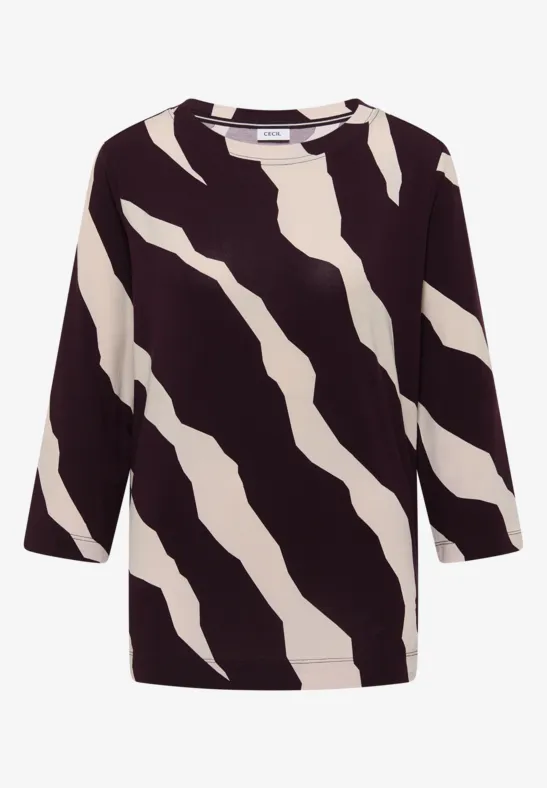 Gemustertes Shirt eggplant red