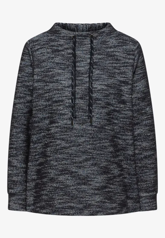 Funnelneck Strukturshirt urban dark blue