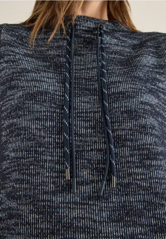 Funnelneck Strukturshirt urban dark blue