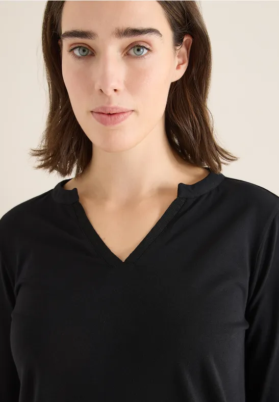 Shirt im Tunika-Look Black