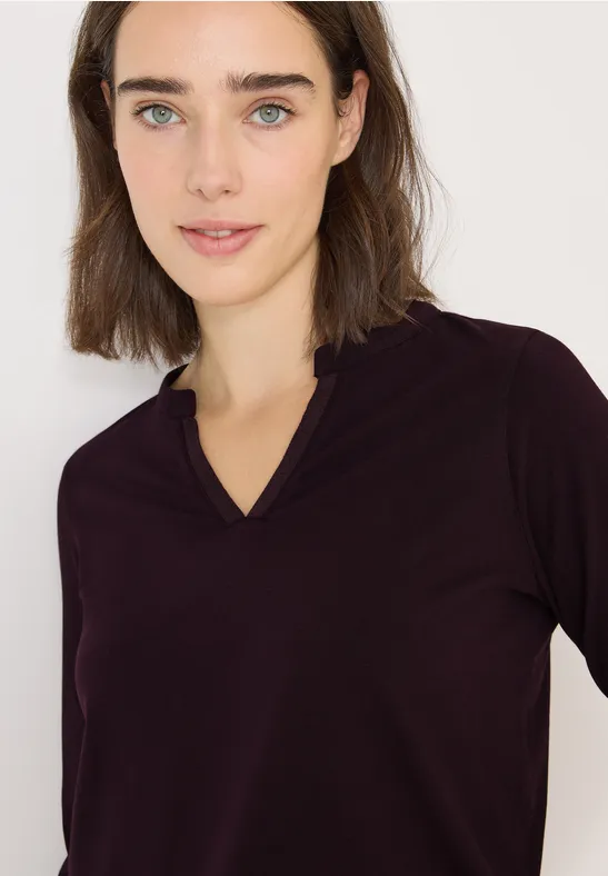 Koszula o wyglądzie tuniki eggplant red