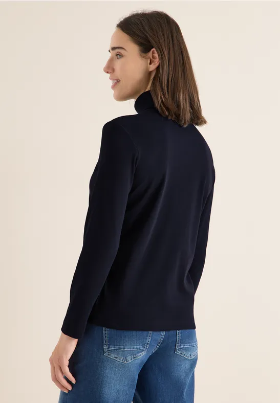 Langarmshirt in Rippstruktur urban dark blue
