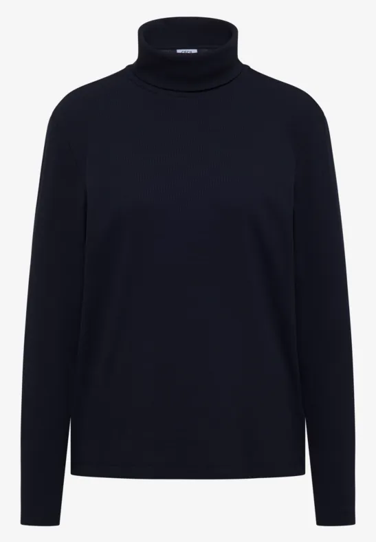 Langarmshirt in Rippstruktur urban dark blue