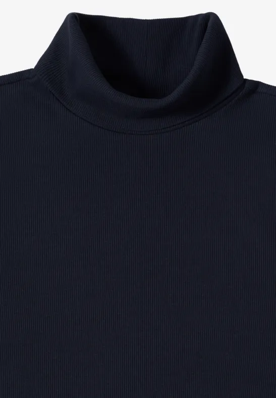 Langarmshirt in Rippstruktur urban dark blue