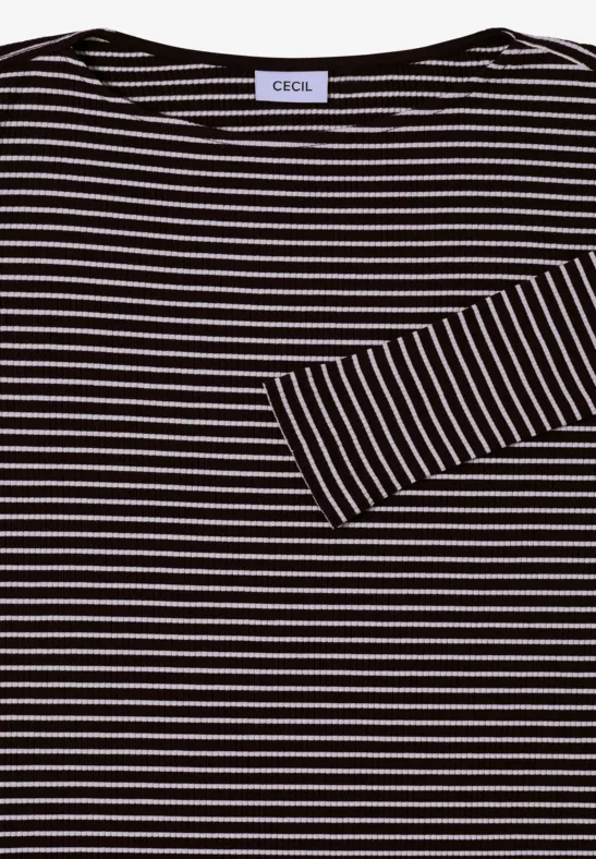 Gestreiftes Langarmshirt eggplant red