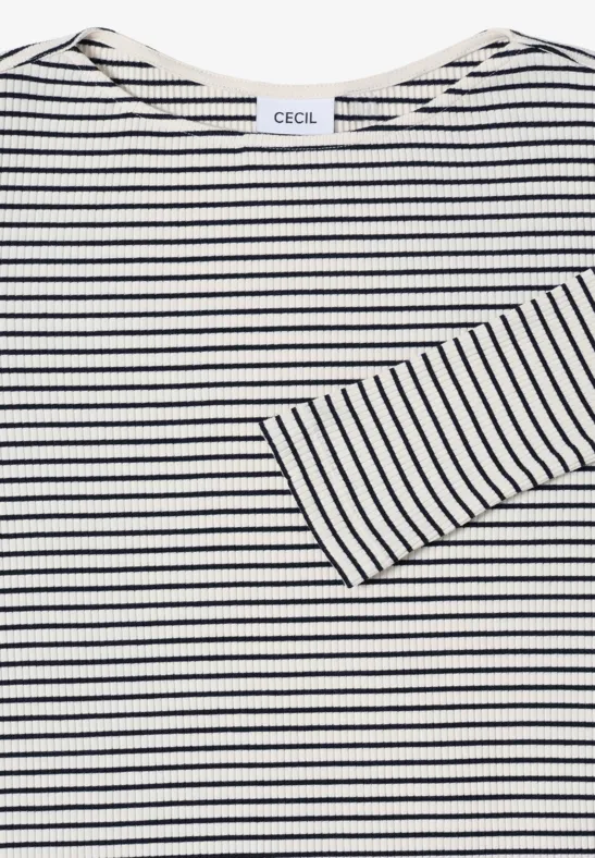 Gestreiftes Langarmshirt creamy white