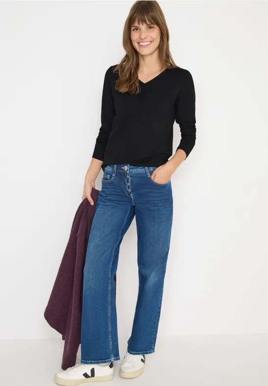 Basic shirt met rimpels Black