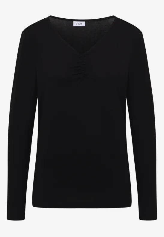 Basic shirt met rimpels Black