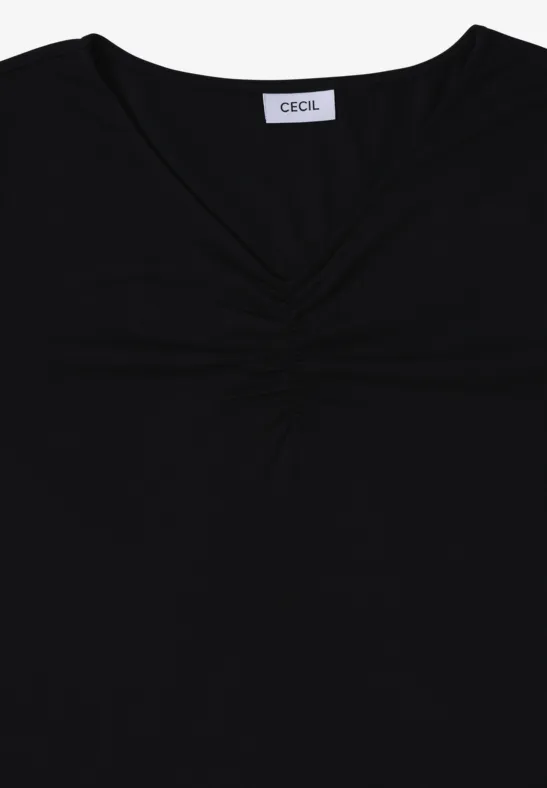 Basic shirt met rimpels Black