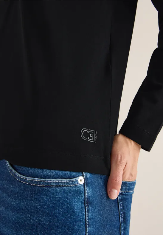 Basic shirt met rimpels Black