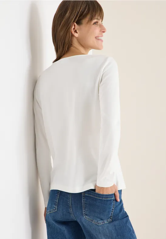 T-shirt basique avec fronces vanilla white