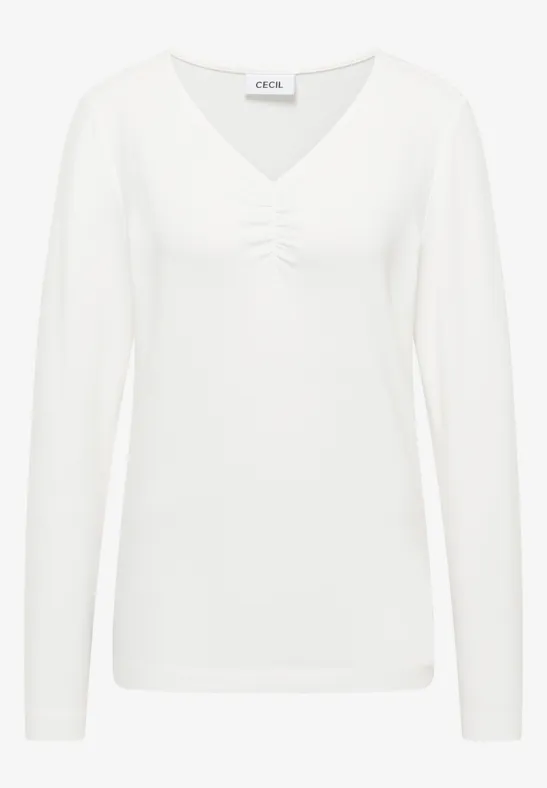 T-shirt basique avec fronces vanilla white