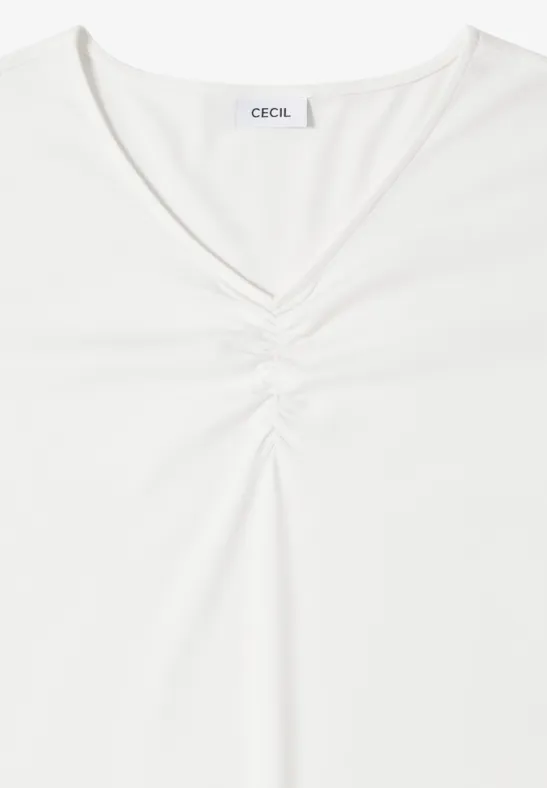 T-shirt basique avec fronces vanilla white