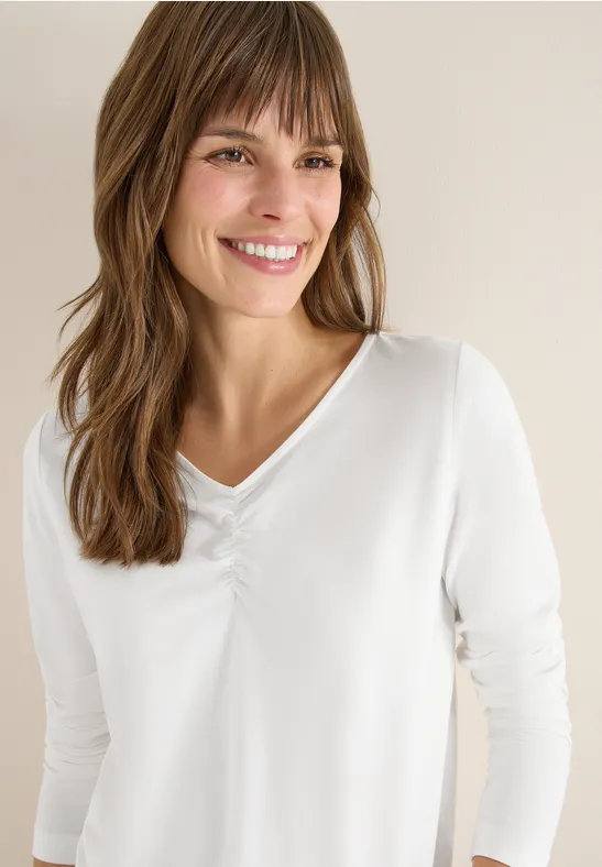 T-shirt basique avec fronces vanilla white