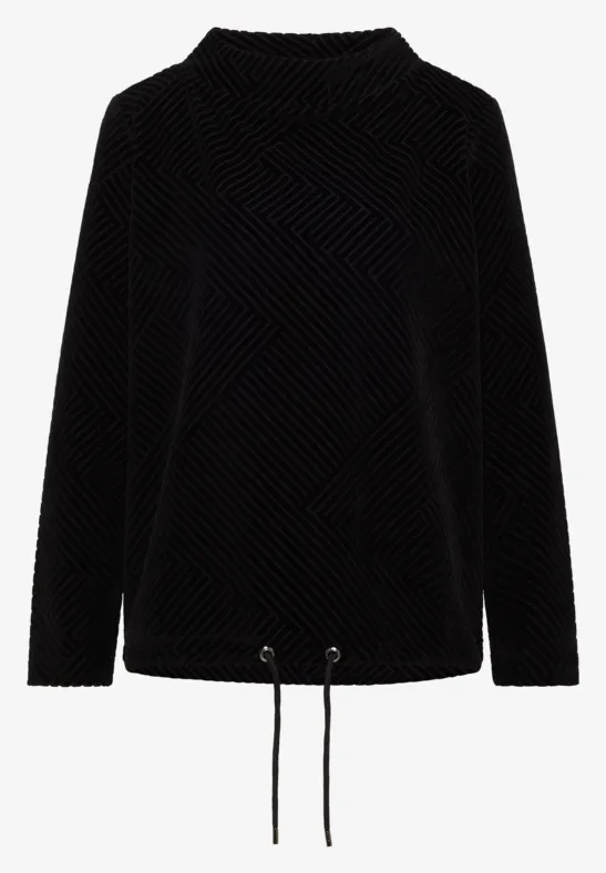 T-shirt structuré avec col funnel Black