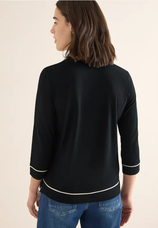 Shirt met contrastdetail Black