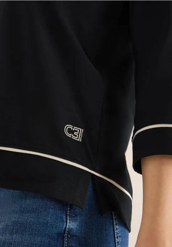 Shirt met contrastdetail Black