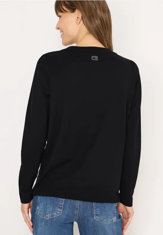 Langarmshirt mit Wording Black