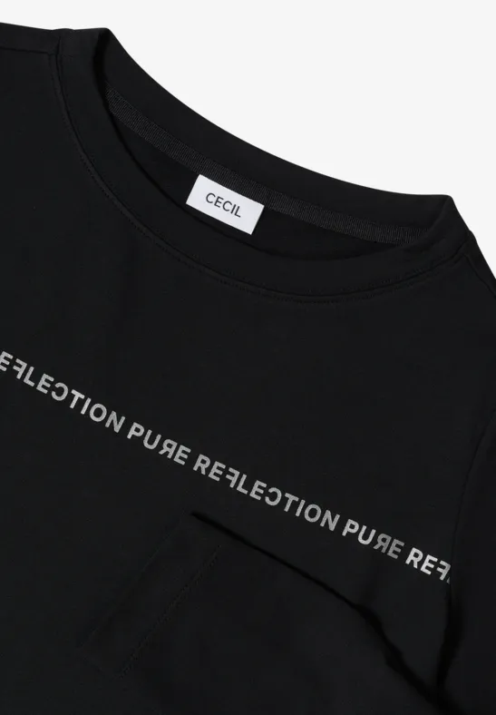 Langarmshirt mit Wording Black