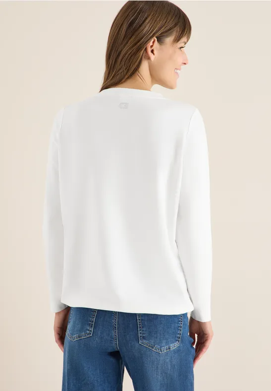 Langarmshirt mit Wording vanilla white