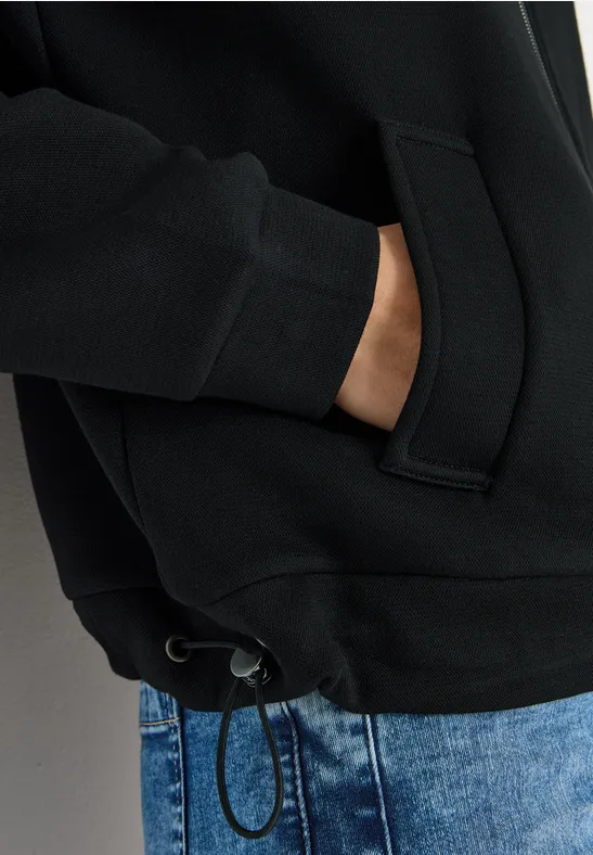 Softe Piquée Jacke Black