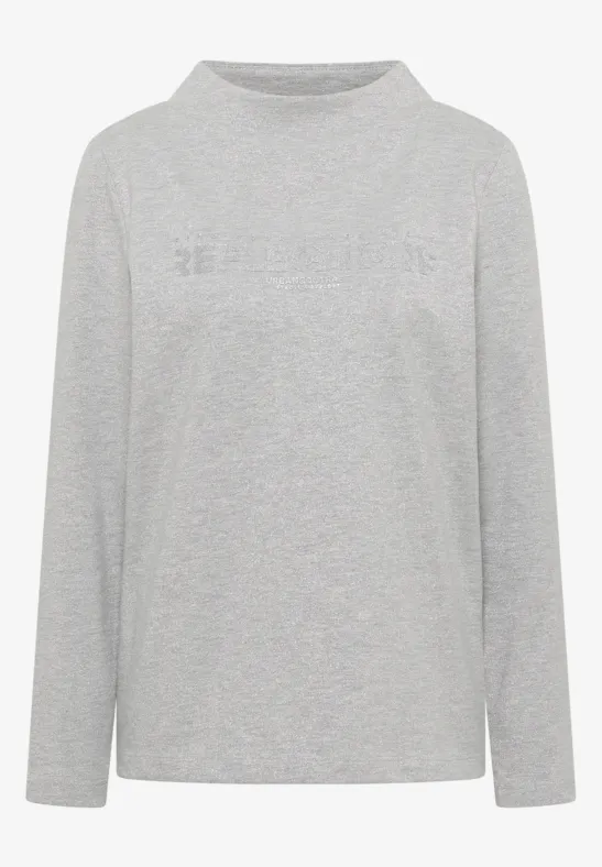 Shirt mit Glitzer-Wording luna grey melange