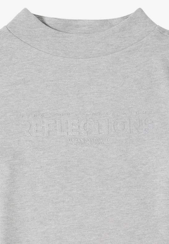 Shirt mit Glitzer-Wording luna grey melange