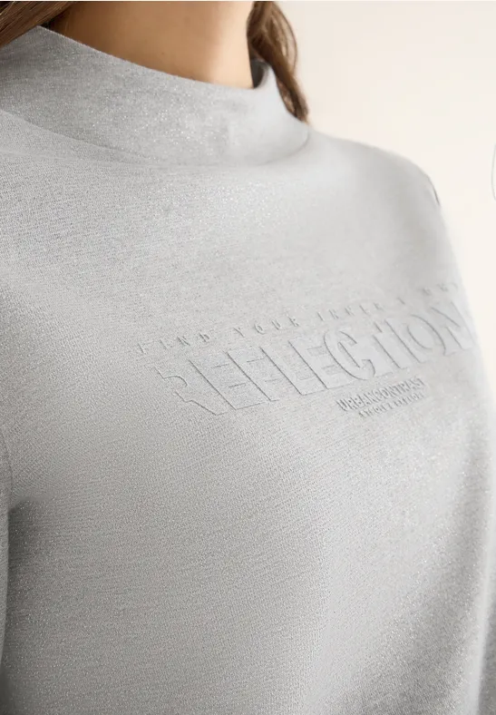 Shirt mit Glitzer-Wording luna grey melange