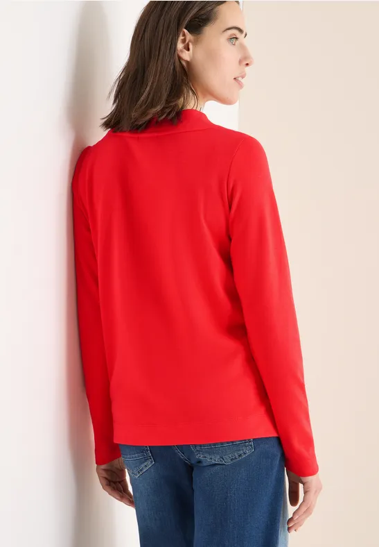 Funnelneck Shirt in Unifarbe pumpkin orange