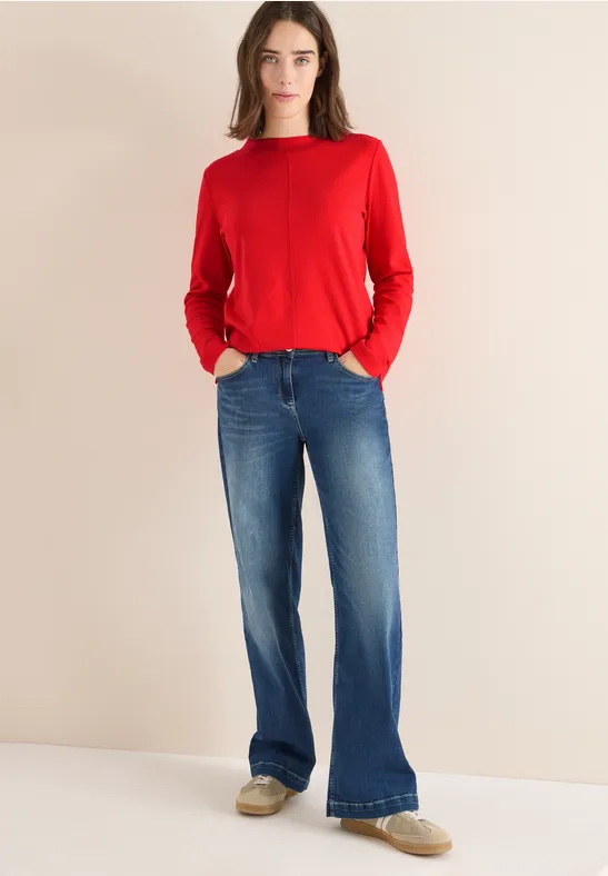 Funnelneck Shirt in Unifarbe pumpkin orange