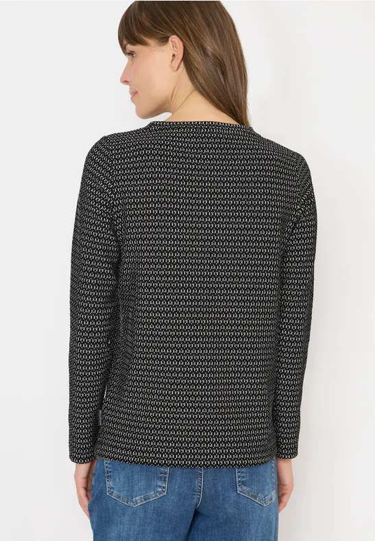 Shirt met structuur, tweekleurig Black