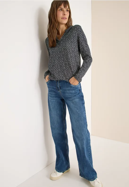Shirt met patroon light greige