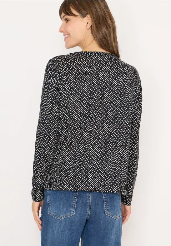 Shirt met patroon light greige
