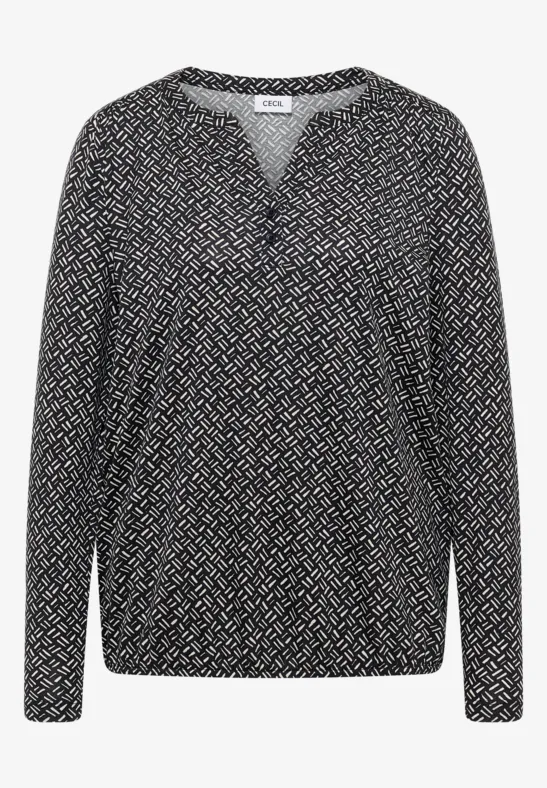 Shirt met patroon light greige