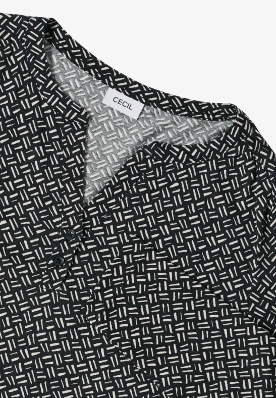 Shirt met patroon light greige