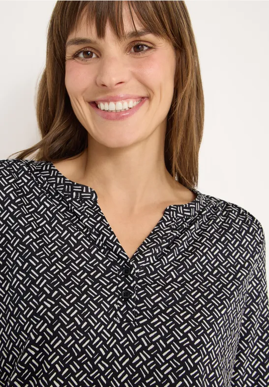 Shirt met patroon light greige