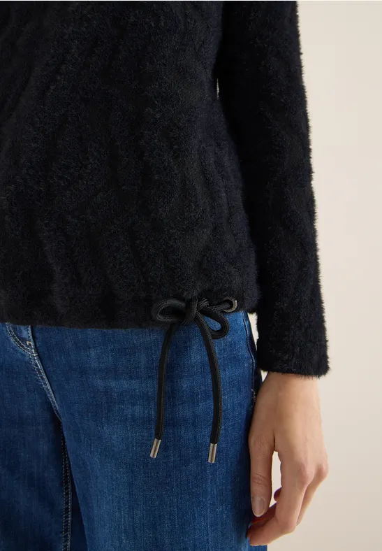 Żakardowa koszula z przędzy z piór Black