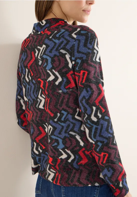 Shirt mit Grafikmuster black multi melange