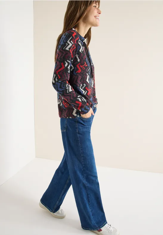 Shirt mit Grafikmuster black multi melange