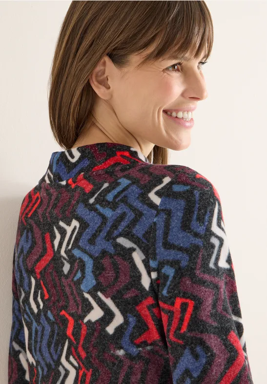 Shirt mit Grafikmuster black multi melange