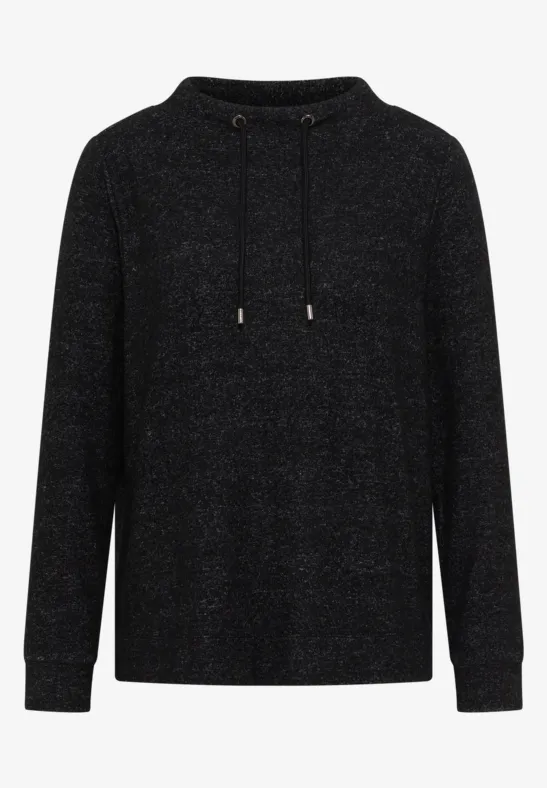 Cosy Melange Langarmshirt black melange