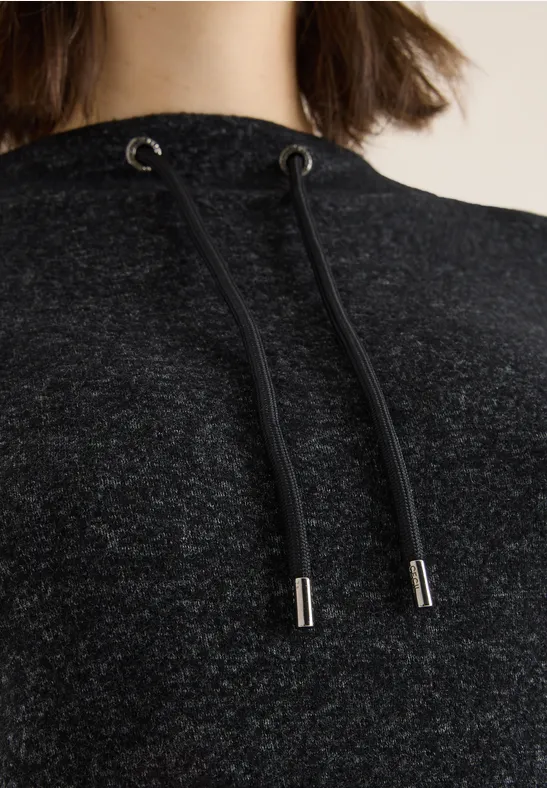 Cosy Melange Langarmshirt black melange