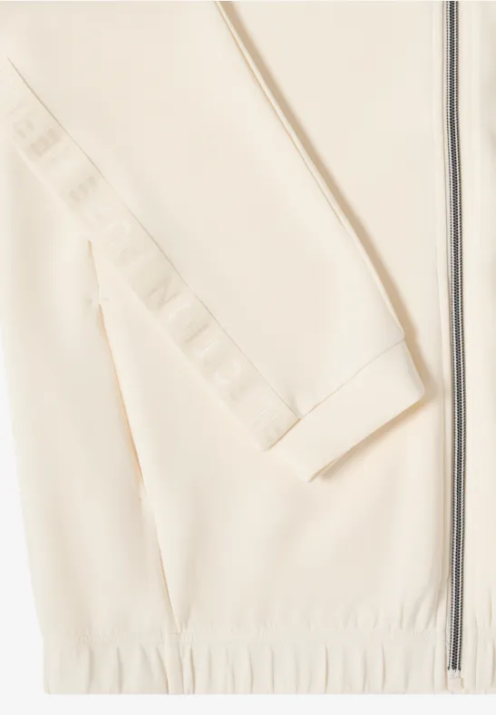 Softe Jacke mit Tapedetail creamy white