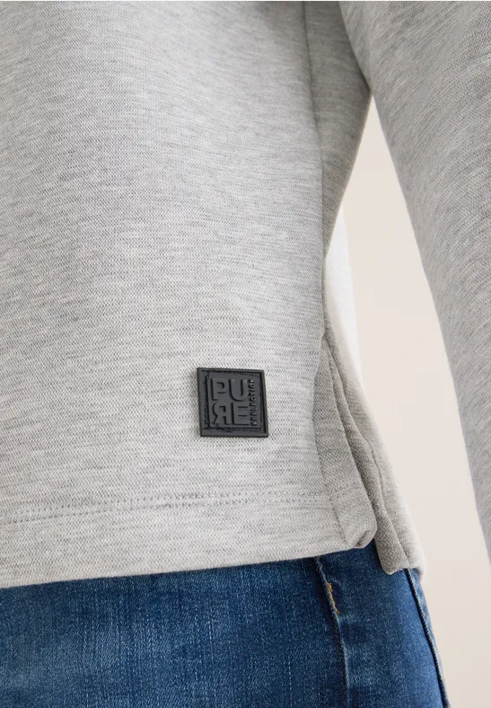 Softes Piquée Shirt luna grey melange