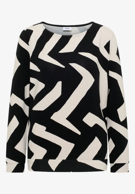 Ottoman Shirt mit Muster light greige