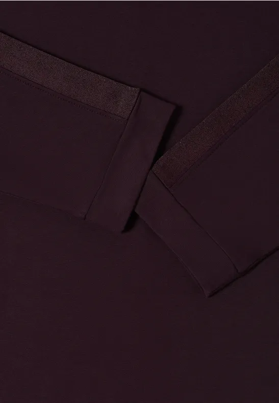 Batwing Shirt mit Tape eggplant red