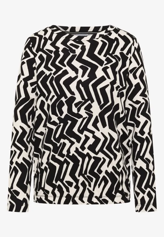 Gemustertes Shirt light greige