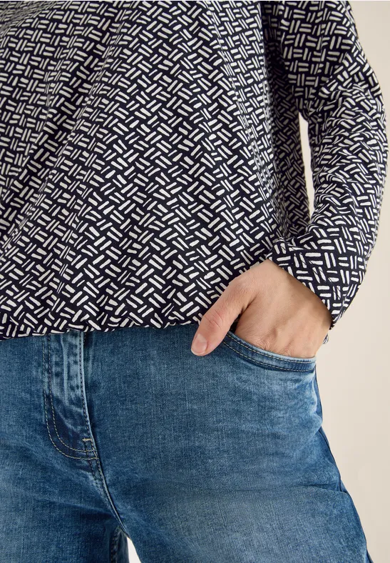 Gemustertes Shirt light greige